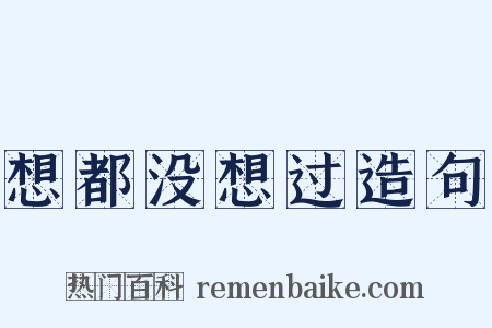 想都没想过造句是什么意思的图片